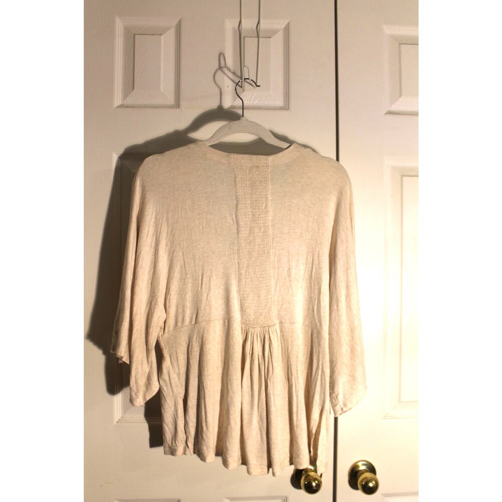 Free People Oatmeal V-Neck Dolman Sleeve Top sz S - Picture 4 of 5
